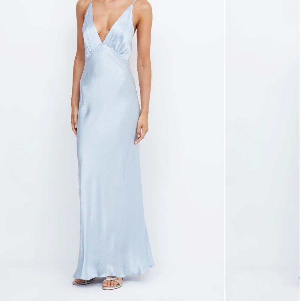 Bec & Bridge MOON DANCE V MAXI DRESS, Size 4, Dusty Blue